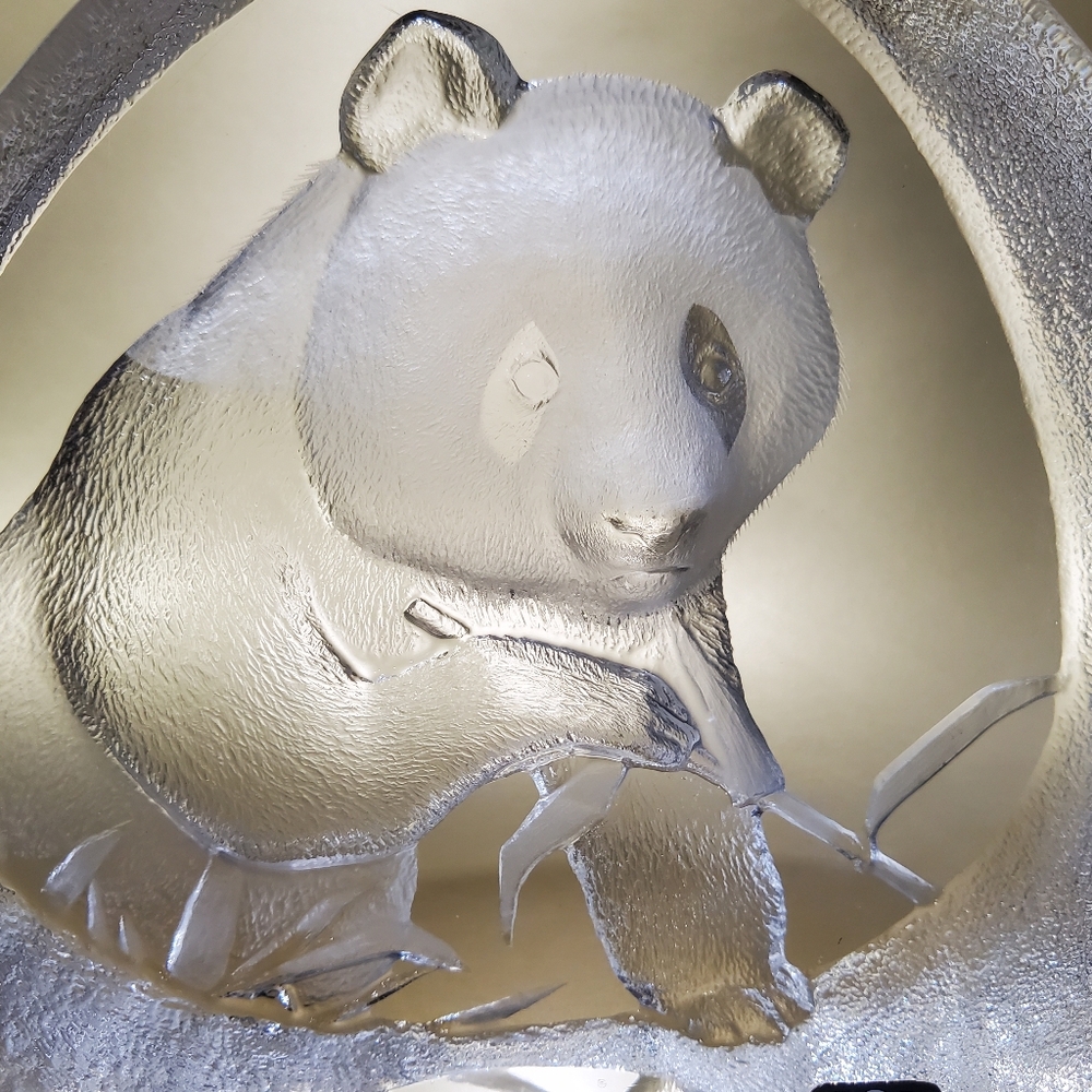 Mats Jonasson Sweden πΈπͺ Lead Crystal Panda πΌ 4 1/2" Art Glass Signed Numbered - Picture 11 of 16
